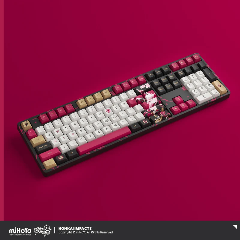 Honkai Impact 3rd Yae Sakura Theme Custom Three-Mode Mechanical Keyboard CS - Image 3