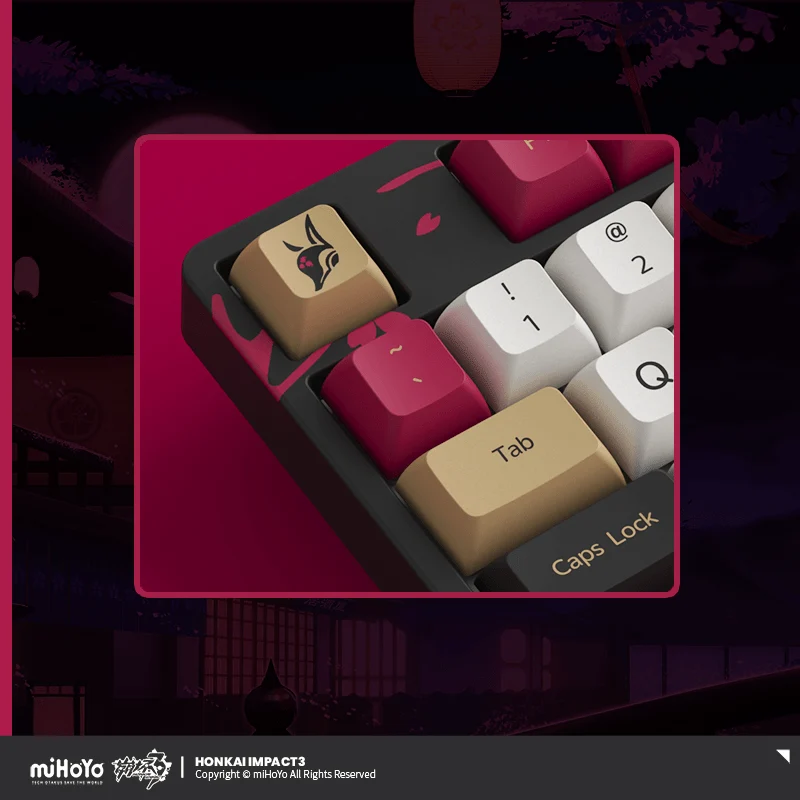 Honkai Impact 3rd Yae Sakura Theme Custom Three-Mode Mechanical Keyboard CS - Image 4