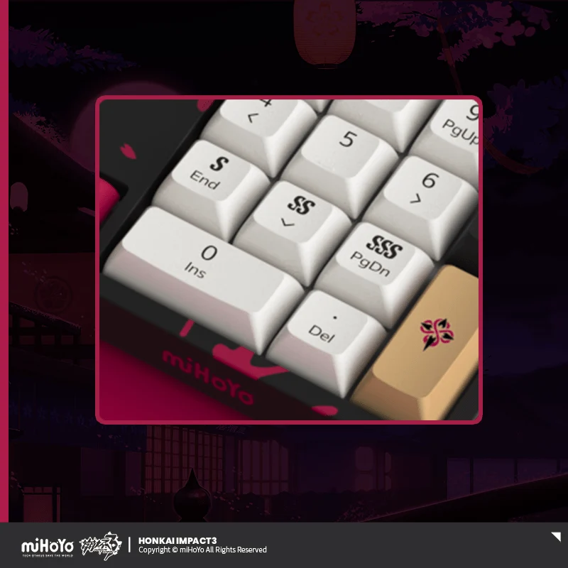 Honkai Impact 3rd Yae Sakura Theme Custom Three-Mode Mechanical Keyboard CS - Image 5